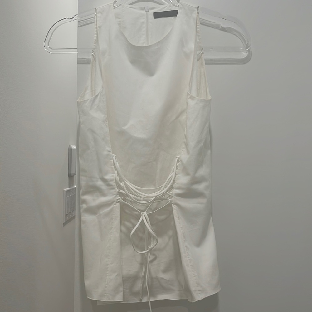 The row cotton poplin lace up front shirt